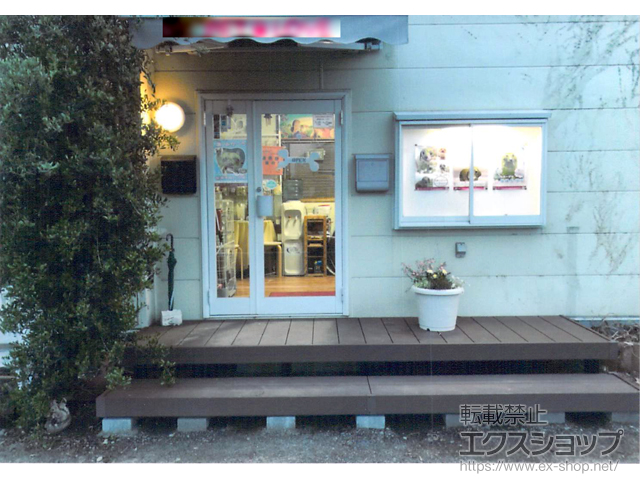 滋賀県高島市ののウッドデッキ リウッドデッキ 200＋段床セット 正面タイプ1段 施工例