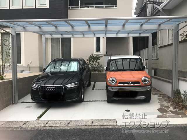 広島県広島市ののカーポート エフルージュ ツイン 積雪〜20cm対応 施工例