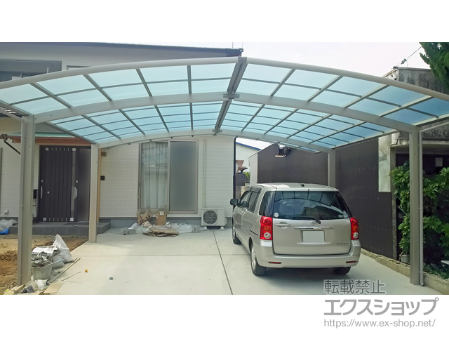 愛媛県今治市ののカーポート レイナポートグラン M合掌　積雪〜20cm対応 施工例