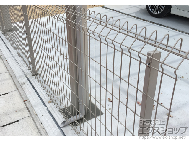 岐阜県各務原市の積水樹脂(セキスイ)フェンス・柵施工例(メッシュフェンス G10-R 自由柱施工:48859544-1)