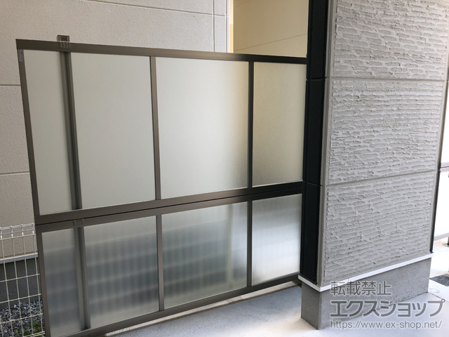 大阪府豊中市ののフェンス・柵 ライシスフェンスP型 多段柱（パネル2段） 施工例