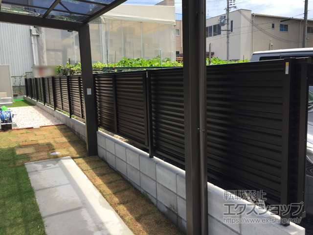 大阪府東大阪市ののフェンス・柵 ミエーネフェンス 目隠しルーバータイプ 自由柱施工 施工例