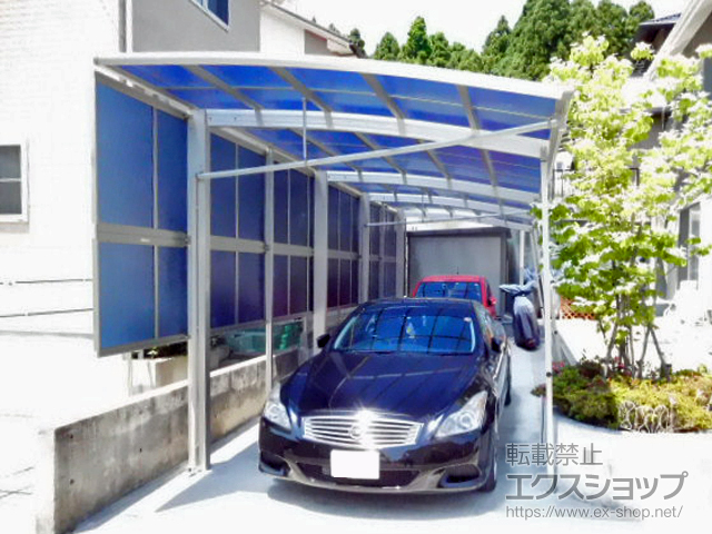 宮城県亘理郡亘理町ののカーポート レイナポートREグラン 縦連棟 前下がり積雪〜20cm対応 施工例