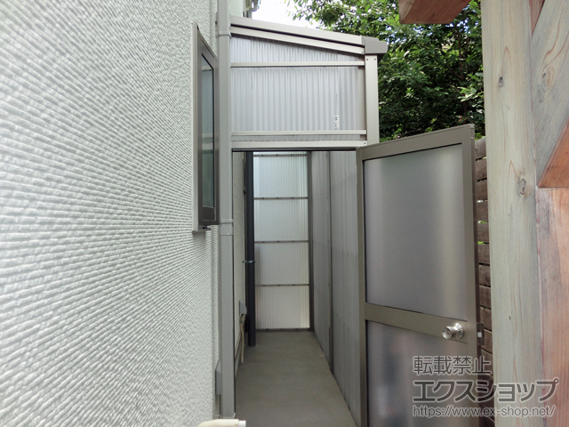 東京都東村山市ののストックヤード スピーネストックヤードF型 波板タイプ ヤード仕様 積雪〜20ｃｍ対応 施工例