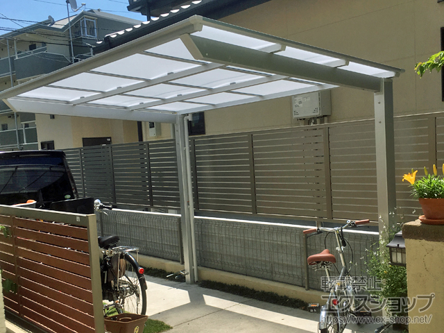 埼玉県さいたま市ののサイクルポート・駐輪場 ネスカFミニ (フラットスタイル) 積雪〜20cm対応 施工例