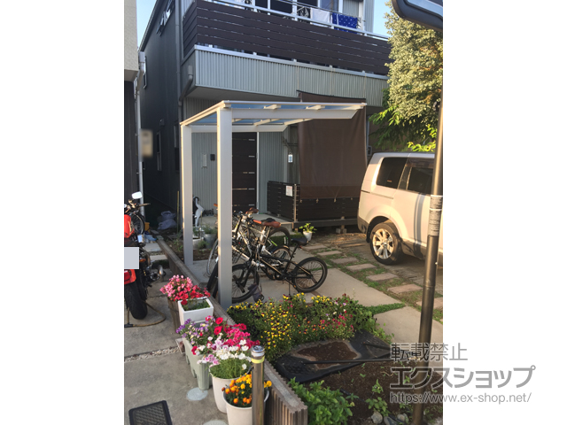 愛知県名古屋市ののサイクルポート・駐輪場 ネスカFミニ (フラットスタイル) 積雪〜20cm対応 施工例