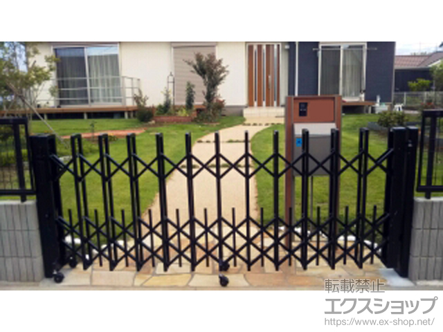 茨城県鹿嶋市ののカーゲート ニューハピネスHG 片開き ペットガードタイプ 265S 施工例