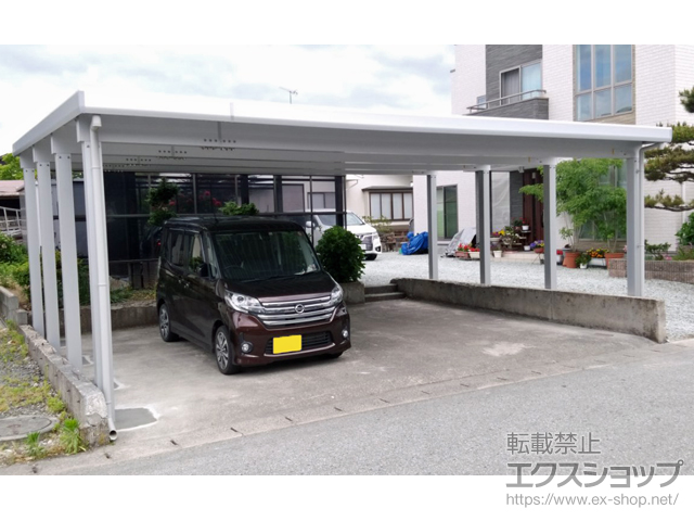 山形県東村山郡中山町ののカーポート ジーポートneo Aタイプ 3台用 角柱8本柱 積雪〜100cm対応 施工例