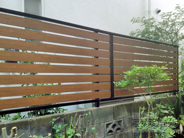 神奈川県横浜市ののフェンス・柵 モクアルフェンス 横板タイプ 自由柱施工 施工例