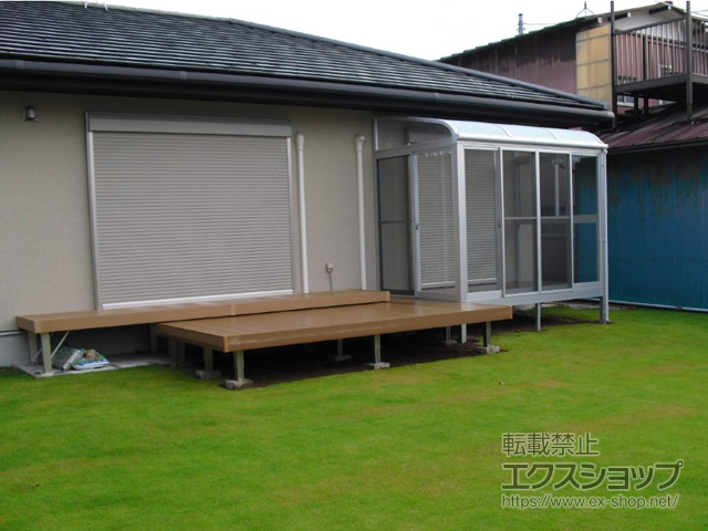 千葉県山武郡横芝光町のLIXIL リクシル（トステム）のウッドデッキ レストステージ 幕板納まり 施工例