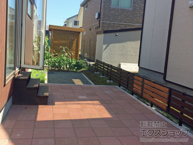 北海道札幌市ののフェンス・柵 モクアルフェンス 横板タイプ 自由柱施工 施工例