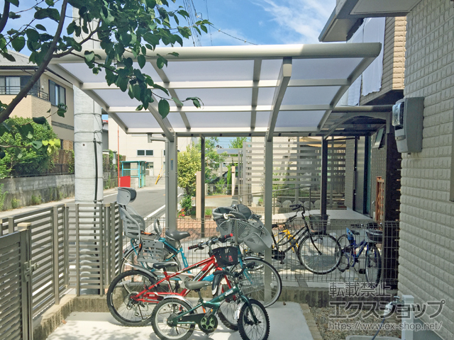 滋賀県守山市ののサイクルポート・駐輪場 プレシオスポート ミニ 積雪〜20cm対応 施工例