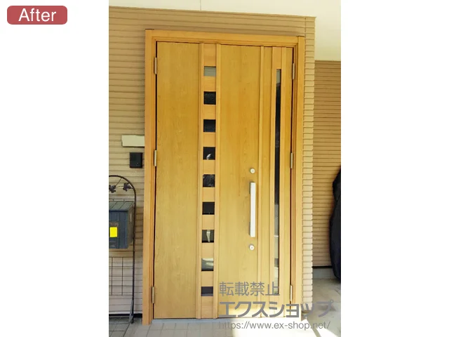 埼玉県川越市のLIXIL リクシル（トステム）の玄関ドア リシェント 玄関ドア3 断熱K4仕様 手動 親子仕様(ランマ無)L M28 施工例