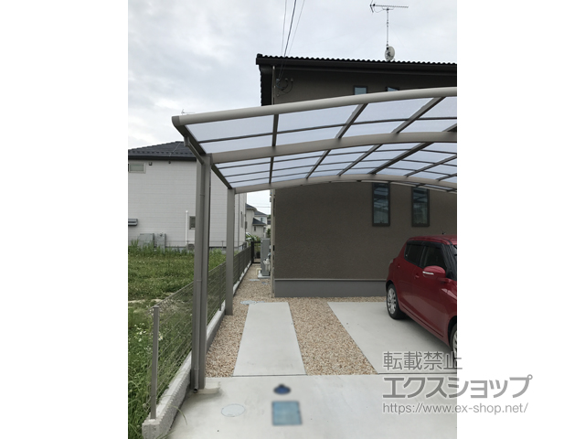 滋賀県野洲市ののカーポート ネスカR (ラウンドスタイル) ワイド 積雪〜20cm対応 施工例