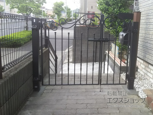 東京都八王子市のの門扉 ラフィーネ門扉1型 両開き親子 施工例