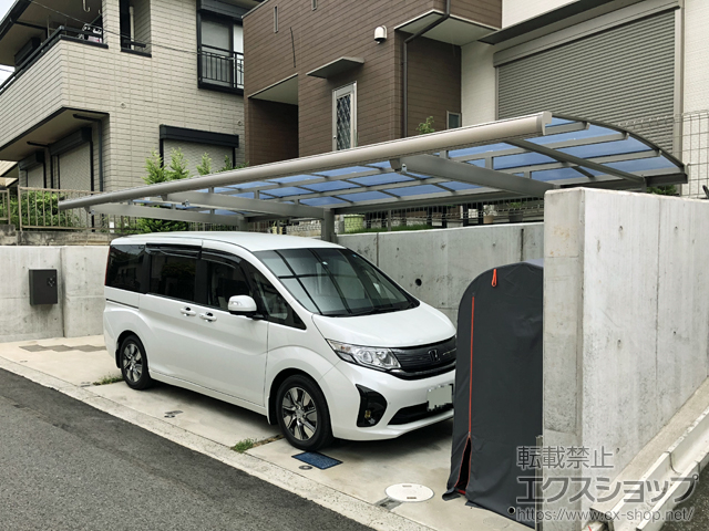 千葉県松戸市ののカーポート フーゴA (アーチスタイル) 延長 耐雪風圧強化パッケージ 積雪〜30cm対応 施工例
