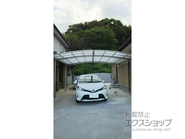 福岡県遠賀郡水巻町ののカーポート ネスカR (ラウンドスタイル) ワイド 積雪〜20cm対応 施工例