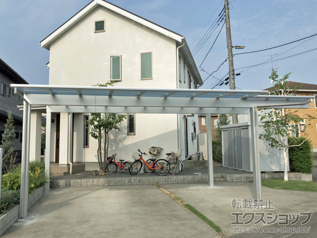 栃木県小山市ののカーポート エフルージュ ツインプラス 積雪〜20cm対応 施工例