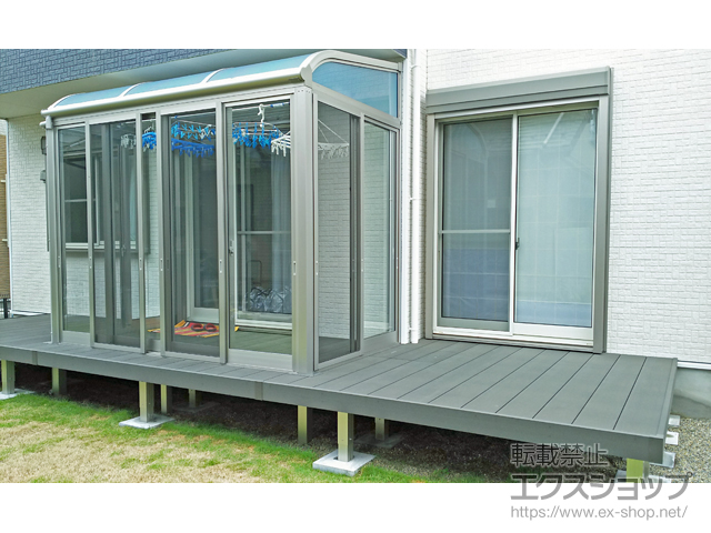 茨城県かすみがうら市ののウッドデッキ リウッドデッキ200 施工例