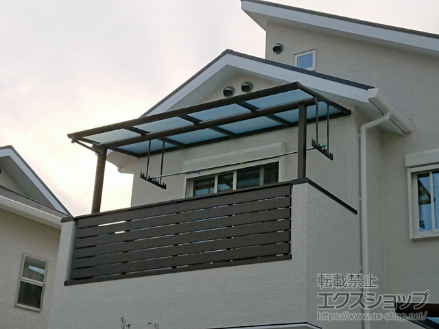 兵庫県宝塚市ののバルコニー・ベランダ屋根 ヴェクターテラス F型 屋根タイプ 単体 積雪〜20cm対応 施工例