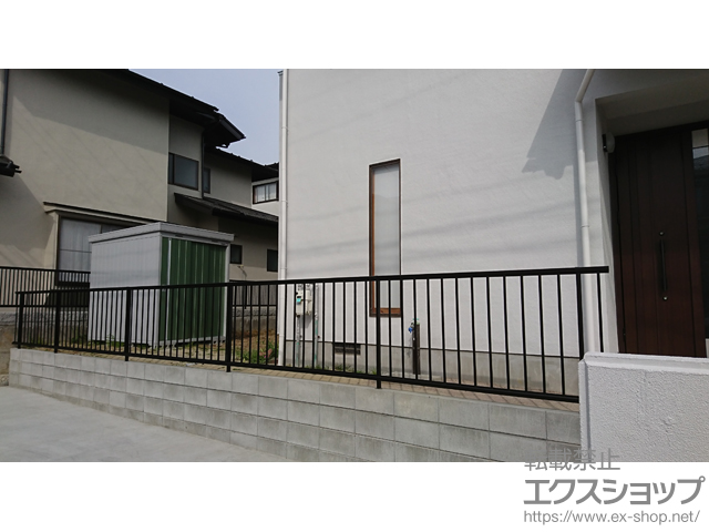 宮城県仙台市ののフェンス・柵 ミエッタフェンス 防犯たて格子タイプ 自由柱施工 施工例