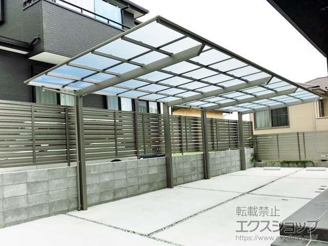 神奈川県横浜市ののカーポート ソリッドポート 縦連棟 積雪〜20cm対応 施工例