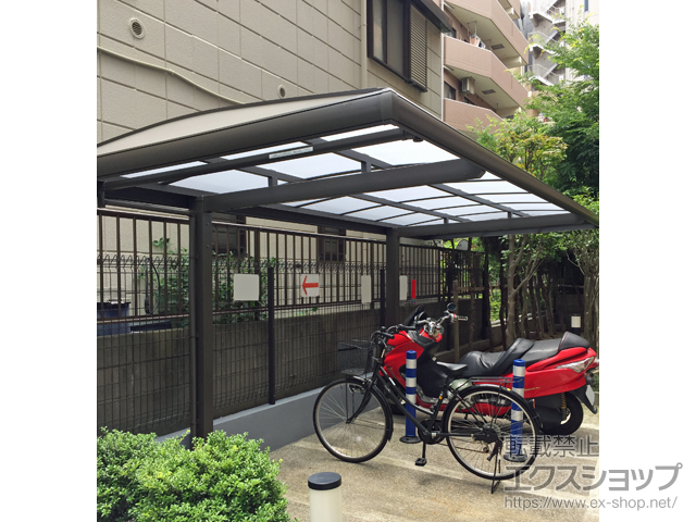 東京都江戸川区ののサイクルポート・駐輪場 フーゴAプラスミニ (アーチスタイル) 積雪〜20cm対応 施工例