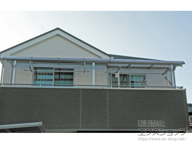 千葉県松戸市ののバルコニー・ベランダ屋根 ヴェクターテラス R型 屋根タイプ 連棟 積雪〜20cm対応 *壁面奥行違い納まり 施工例