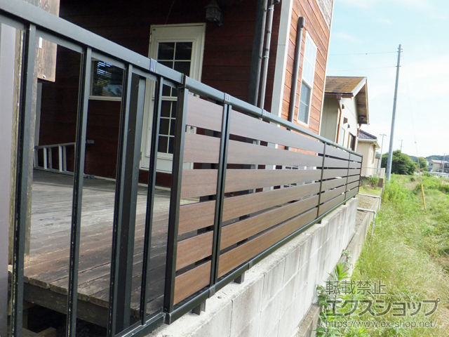 千葉県南房総市ののフェンス・柵 モクアルフェンス 横板タイプ 自由柱施工 施工例