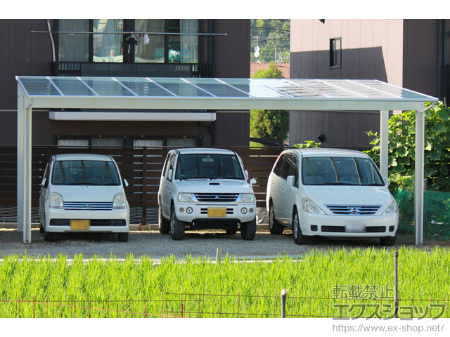 広島県福山市ののカーポート エフルージュ トリプル 積雪〜20cm対応 施工例