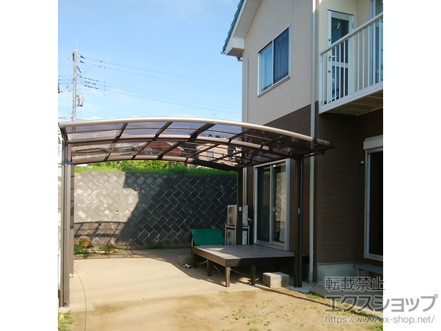 千葉県成田市ののカーポート ネスカR (ラウンドスタイル) ワイド 積雪〜20cm対応 施工例