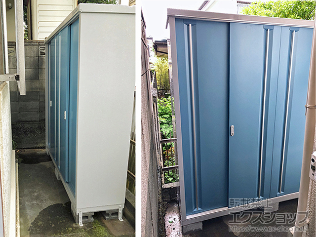 神奈川県横須賀市のの物置・屋外倉庫 シンプリー 一般型 1940×515×1903 MJX-195E-P-AB 施工例