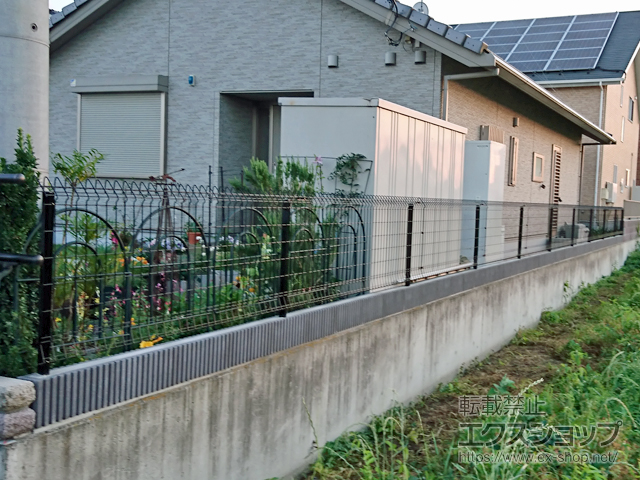 群馬県太田市ののフェンス・柵 メッシュフェンス G10-R 自由柱 施工例