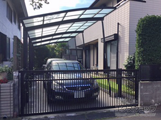 千葉県船橋市ののカーポート ネスカR (ラウンドスタイル) 縦連棟 積雪〜20cm対応 施工例