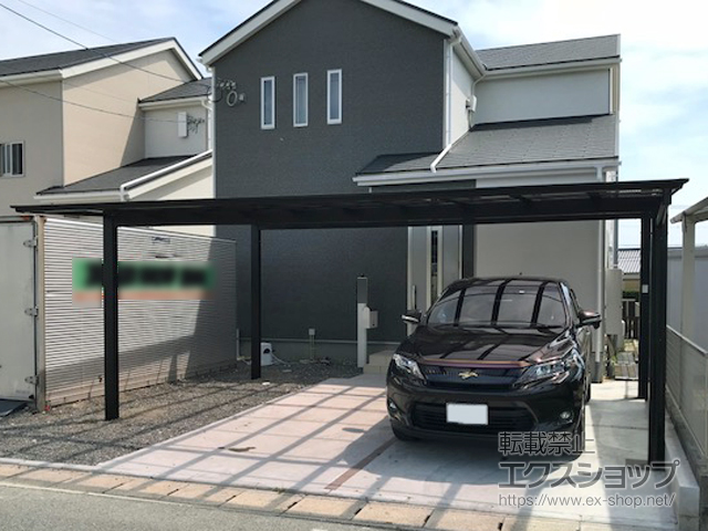 熊本県熊本市ののカーポート ネスカF (フラットスタイル) ワイド 積雪〜20cm対応 施工例