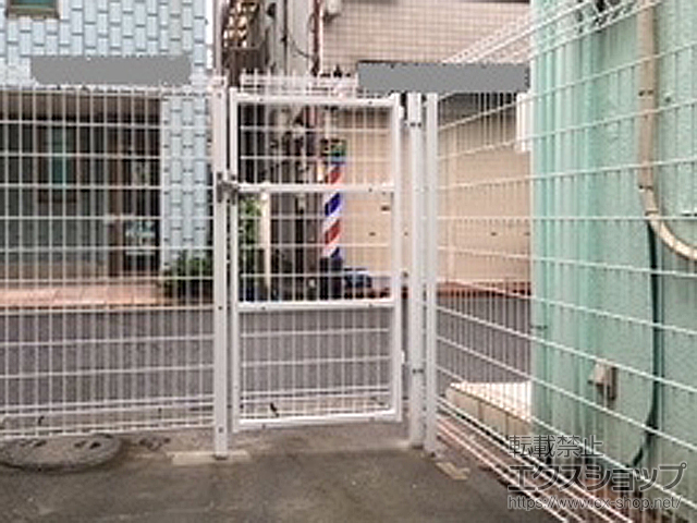 埼玉県所沢市のの門扉 メッシュフェンスG10 門扉 片開き 柱使用 施工例