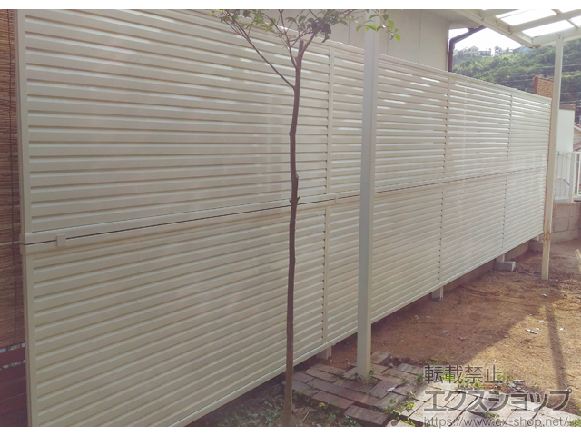 長崎県長崎市ののフェンス・柵 ミエーネフェンス 目隠しルーバータイプ 2段支柱施工 施工例