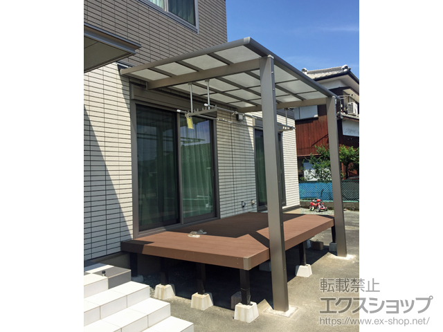 福岡県大川市ののテラス屋根 レボリューD テラスタイプ 単体 積雪〜20cm対応 施工例
