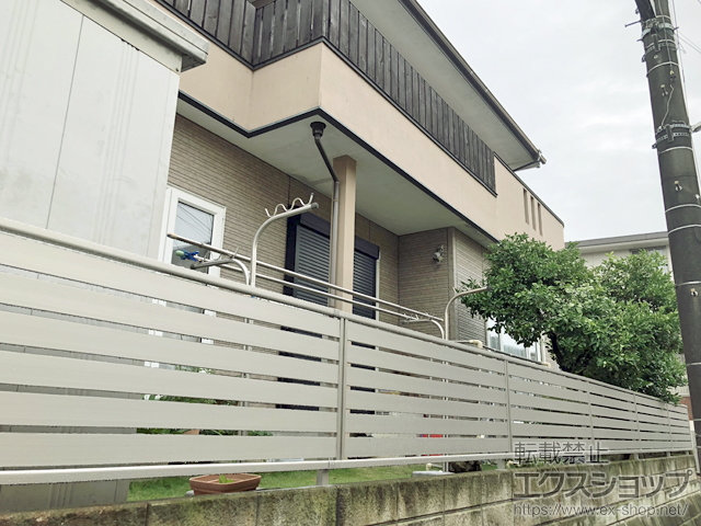 千葉県柏市ののフェンス・柵 シンプレオフェンスSY1型 横スリット 自由柱施工 施工例