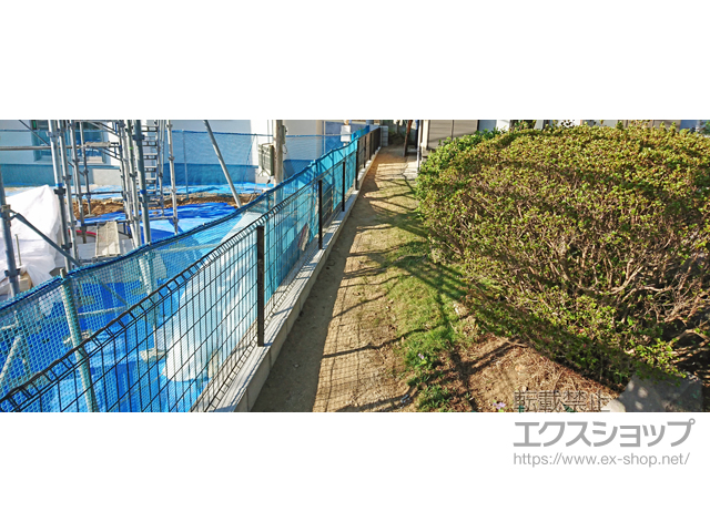 熊本県熊本市ののフェンス・柵 イーネットフェンス1F型 自由柱施工 施工例