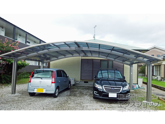 鹿児島県姶良市のLIXIL リクシル（トステム）のカーポート リベルポートシグマIII 3台用 積雪〜20cm対応 施工例