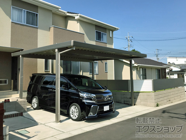 宮崎県宮崎市のLIXIL リクシル（トステム）のカーポート テリオスポートIII 900 2台用 角柱4本柱 積雪〜30cm対応 施工例
