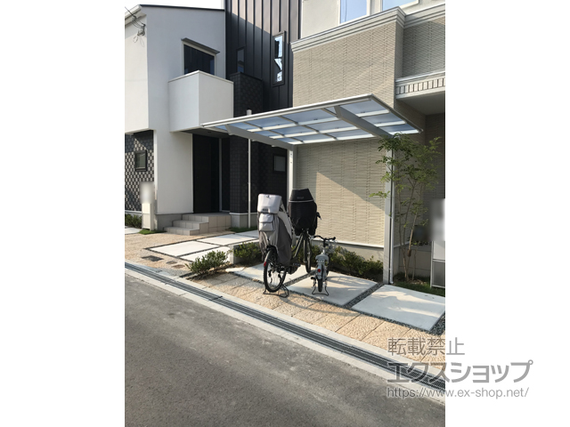 大阪府豊中市ののサイクルポート・駐輪場 ネスカFミニ (フラットスタイル) 積雪〜20cm対応 施工例