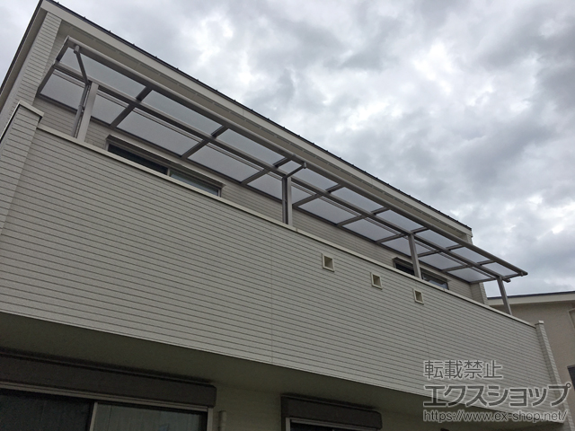 愛知県名古屋市ののバルコニー・ベランダ屋根 スピーネ F型 屋根タイプ 三連棟 積雪〜20cm対応 施工例