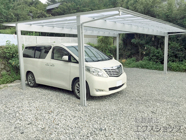 大分県日田市ののカーポート アーキデュオ ワイド 3台用 積雪〜20cm対応 施工例