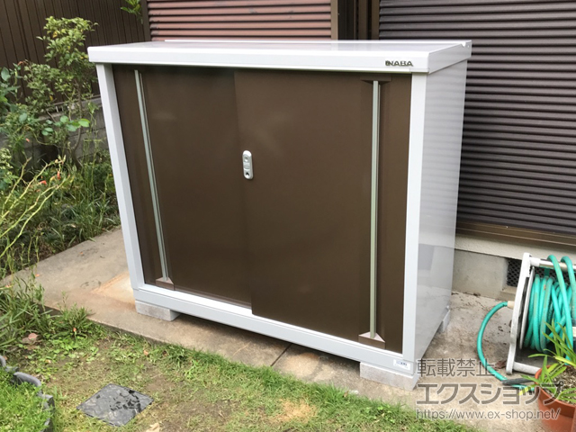 奈良県北葛城郡上牧町のの物置・屋外倉庫 シンプリー 一般型 1320×515×1103 MJX-135B-TB 施工例