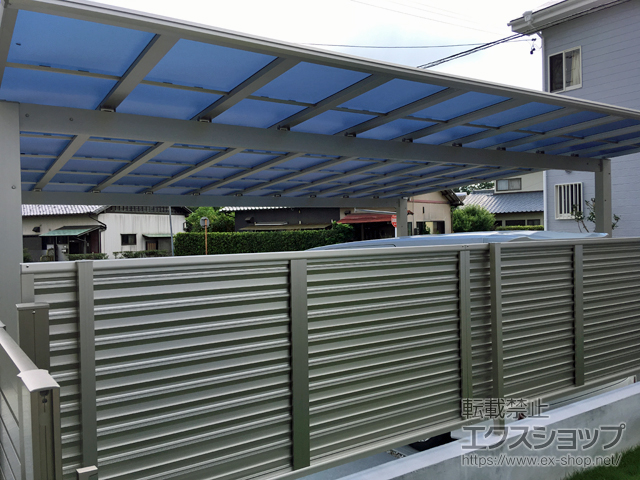 静岡県磐田市ののカーポート エフルージュ ツイン 積雪〜20cm対応 施工例