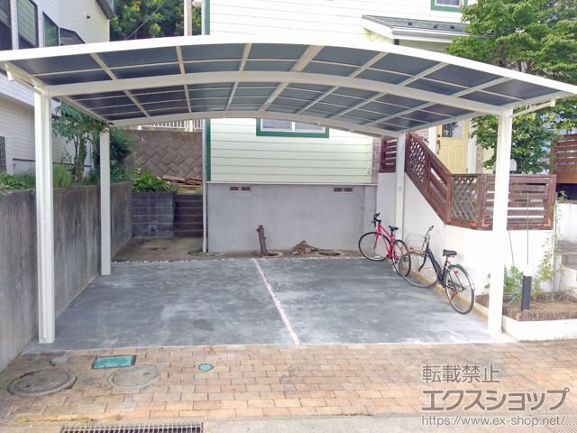 神奈川県南足柄市ののカーポート ネスカR (ラウンドスタイル) ワイド 積雪〜20cm対応 施工例