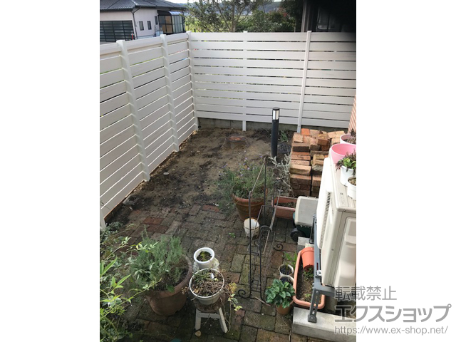 富山県氷見市ののフェンス・柵 マイティウッド ベーシック 横貼り11段 隙間15mm 施工例