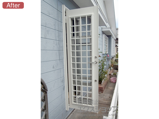 福岡県福岡市のLIXIL リクシル（トステム）の玄関ドア リシェント 勝手口ドア PG仕様 ランマ無L A型 施工例